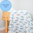thumbnail image 4 of LollyBanks Baby Blanket for Boys, 100% Cotton Muslin Swaddle Blankets, 47 x 47 Inches Soft and Breathable Receiving Blankets, Cozy Newborn Swaddle, Baby Essentials, Registry (Shark Print), 4 of 6