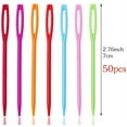 thumbnail image 2 of 50 PCS Large Eye Plastic Needles,2.7Inch/7cm Learning Needles, Safety Plastic Lacing Needles for Kids and Sewing Handmade Crafts(Random Color), 2 of 7