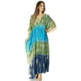thumbnail image 5 of Sakkas Catia Women's Boho Casual Long Maxi Caftan Dress Kaftan Cover-up LougeWear - 17-Green - One Size, 5 of 5