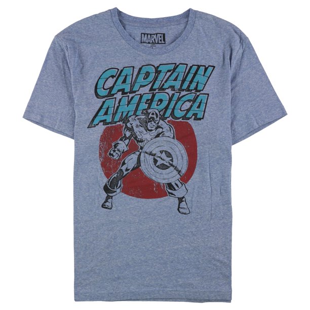 Camiseta Hybrid con gráfico de Capitán América para hombre azul grande