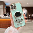 thumbnail image 2 of for iPhone 11 Pro Max Case ,Pasteable Hidden Astronaut Kickstand Stand ,Upgrade Gold Trim Shockproof Corners Bracket Cover Cute for Women Men for iPhone 11 Pro Max Case (for iPhone11ProMax,green), 2 of 12