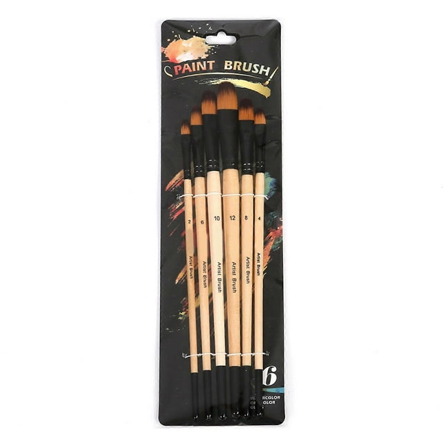 6 Pcs Paint Brushes Set Nylon Hair Paint Brushes Watercolour Painting Brushes Acrylic Paint Brushes