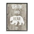thumbnail image 2 of Stupell Industries Grin and Bear It Phrase Rustic Animal Pun Graphic Art White Framed Art Print Wall Art, 24x30, by Studio W, 2 of 5