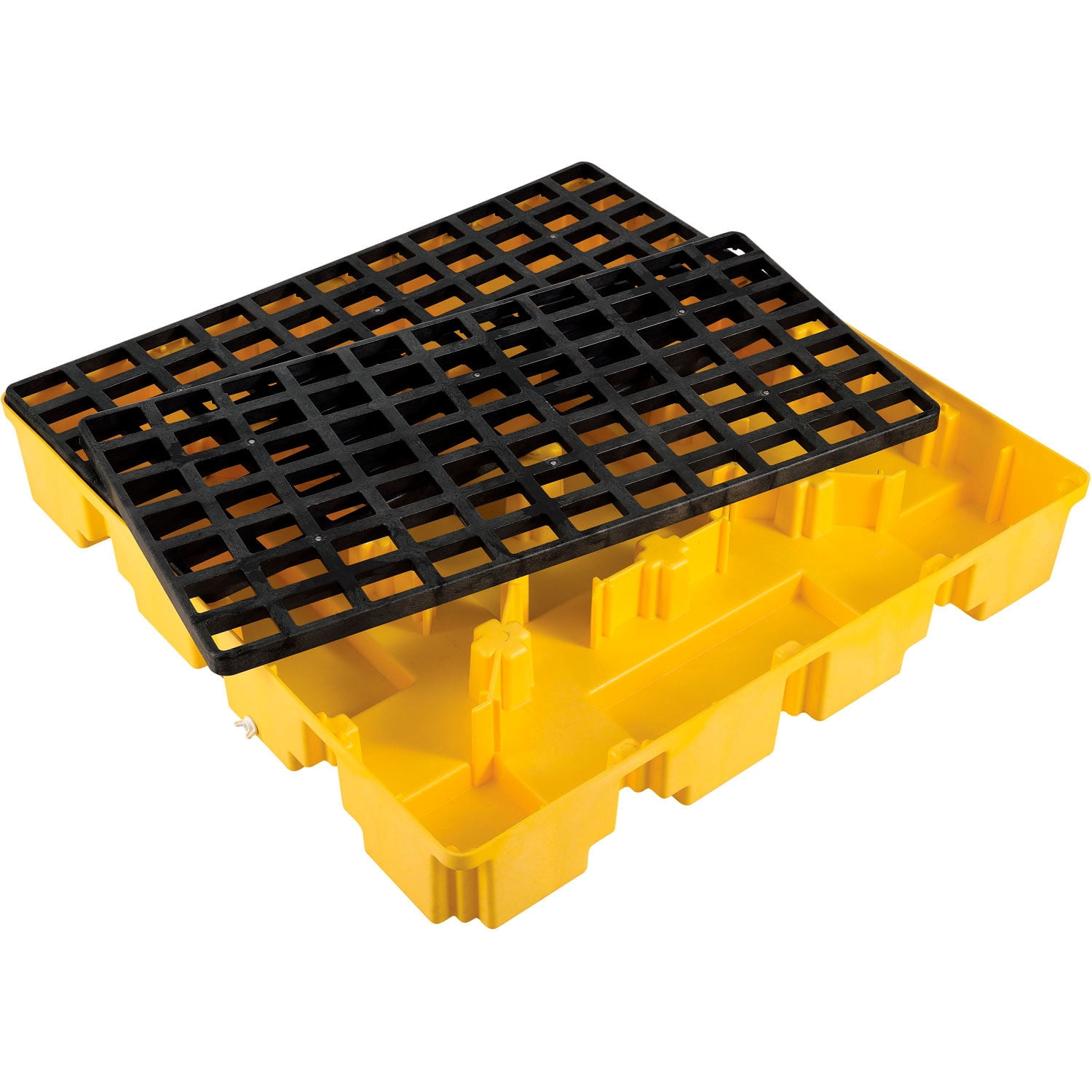 Global Industrial 4 Drum Low Profile Spill Containment Pallet with Drain