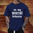 thumbnail image 2 of Men's T Shirts Summer Funny Festival Letter Printed Short Sleeve Graphic Tees Lightweight Breathable Soft Comfortable Casual Men's Shirts Dark Blue M, 2 of 6
