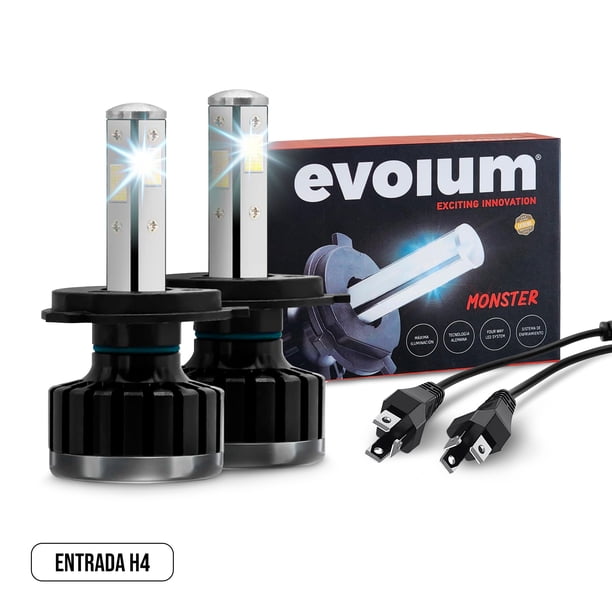 Luces Led para Auto - EVOLUM - Modelo Monster 12,500 lúmenes - Resistencia al Agua - Haz de luz Perfecto: Luz Blanca