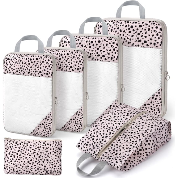 Livhil 6 Set Compression Packing Cubes for Suitcases, Travel Accessories, Suitcase Organizer, Packing Cubes for Travel Luggage Organizer Women Men