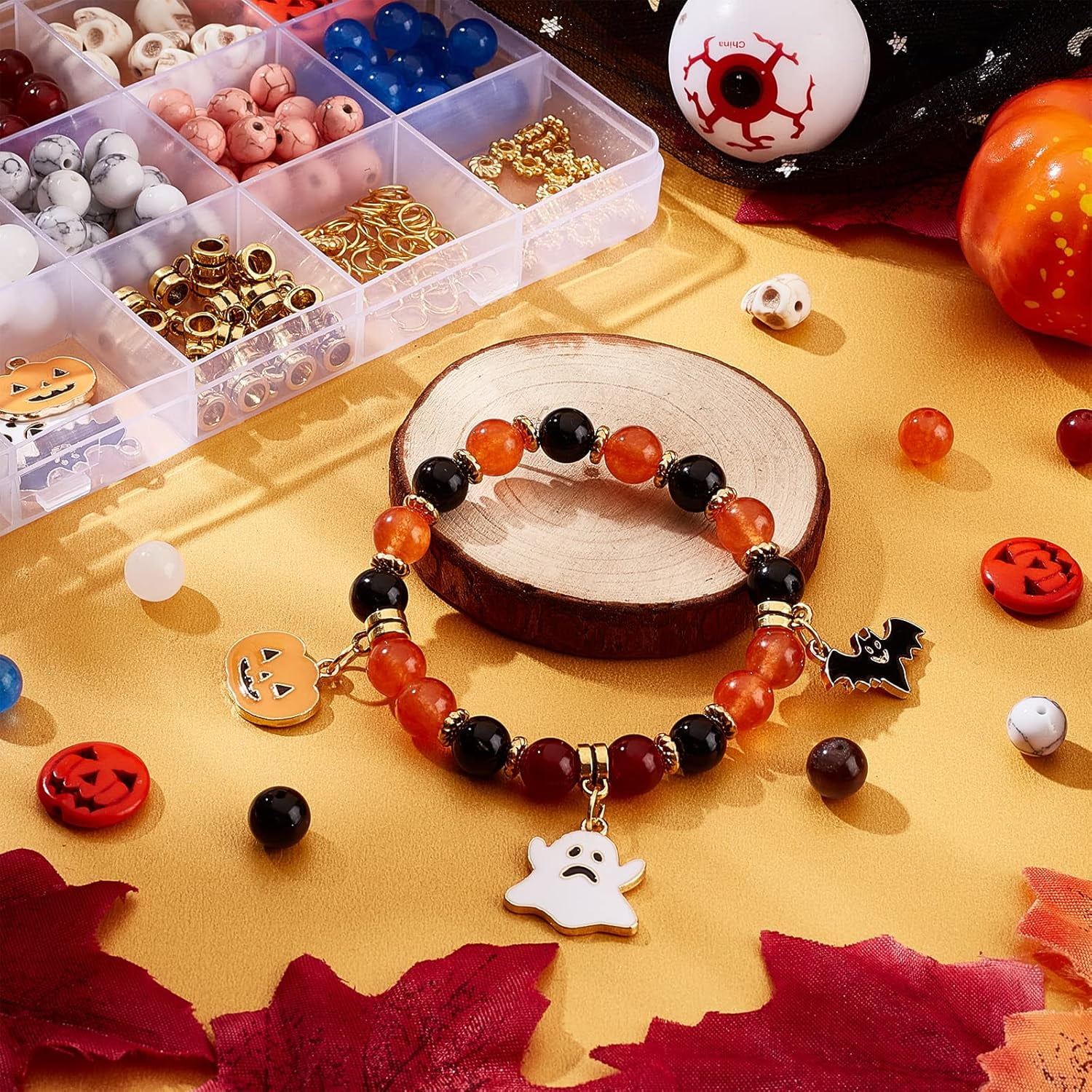 327Pcs Natural Stone Beads Mixed Round Stone Beads Spacer Loose Stone Beads for DIY Earring Bracelet Necklace Making DIY