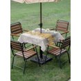 thumbnail image 4 of Outdoor Tablecloth with Umbrella Hole for Patio/Picnic/Party/Camping, Yellow Grey Abstract Waterproof Table Cloth Square Cover Washable, Gradient Geometric Graffiti Modern Art (54"x 54"), 4 of 8