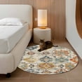 thumbnail image 3 of Farmhouse Morocco Large Area Rugs for Bedroom Living Room, Soft Non Slip Carpet Bedside Rug, Boho Abstract Shabby Texture Art Round Floor Cover Kitchen Accent Rug 4' for Dining Room/Office, 3 of 9