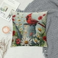 thumbnail image 2 of COMIO Spring Pillow Covers Cardinal Floral Throw Pillowcase Hello Sunshine Home Sofa Bedroom Living Room Holiday Cushion Case Farmhouse Decorations, 2 of 5