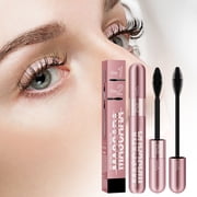 Feledorashia 2 in 1 Double-effect 4D Curling Black Mascaras,Waterproof & Smudge Proof Lash Extensions Stereo Lengthening Mascara For Women,Quick-Not Sticky Long Lasting Charming No Clumping(2Pcs)
