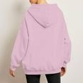 thumbnail image 3 of Women's Shoulder Hooded Sweatshirt Fleece Lined Winter Warm Pullover Candy Colors Soft Polyester Fabric, 3 of 8
