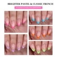 thumbnail image 4 of YTTAL 160pcs Press on Nails, Acrylic Fake Nail with Apricot Design, Full Cover False Nails Tips Glossy Nude Glue on Nails Artificial Stick on Nails for Women (multi-colored French nails, Medium), 4 of 9