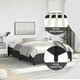 thumbnail image 4 of vidaXL Full Bed Frame, Faux Leather Upholstered Platform Bed Frame, Black, No Mattress, 4 of 8