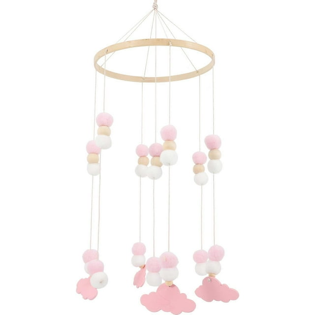 Mobile Wind Chime Bed Bell Mobile Childrens Room Hanging Bed Bell with Felt Ball