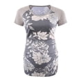 thumbnail image 2 of ZOELNIC Women's Short Sleeve Ruched Maternity Printed T-Shirt Top, 2 of 5
