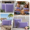 thumbnail image 5 of Purple Greek Key Outdoor Waterproof Pillow Covers, Geometric Greece Ancient Farmhouse Geo Decorative Square Throw Pillowcase Sofa Cushion Sham for Patio/Couch/Chair, 24"x24" 2 Pack, 5 of 8