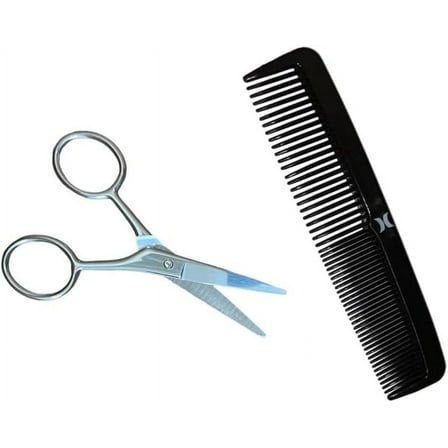 Hurley Men's Grooming Scissor & Comb Grooming Kit For Beard Mustache Sideburns Trimmer Travel Pack