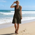 thumbnail image 6 of Shihyeh Summer Maxi Dresses for Women 2026 Linen V Neck Sleeveless Beach Sundress Button Casual Loose Dress with Pockets, 6 of 7