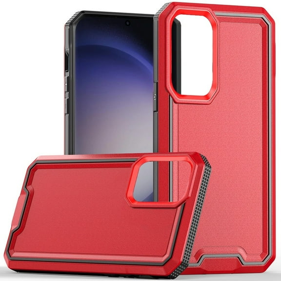 For Samsung Galaxy s24 Rank Tough Strong Modern Fused Hybrid Case Cover - Red