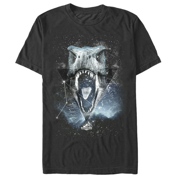 Men's Jurassic World Tyrannosaurus Rex Constellation  Graphic Tee Black Small