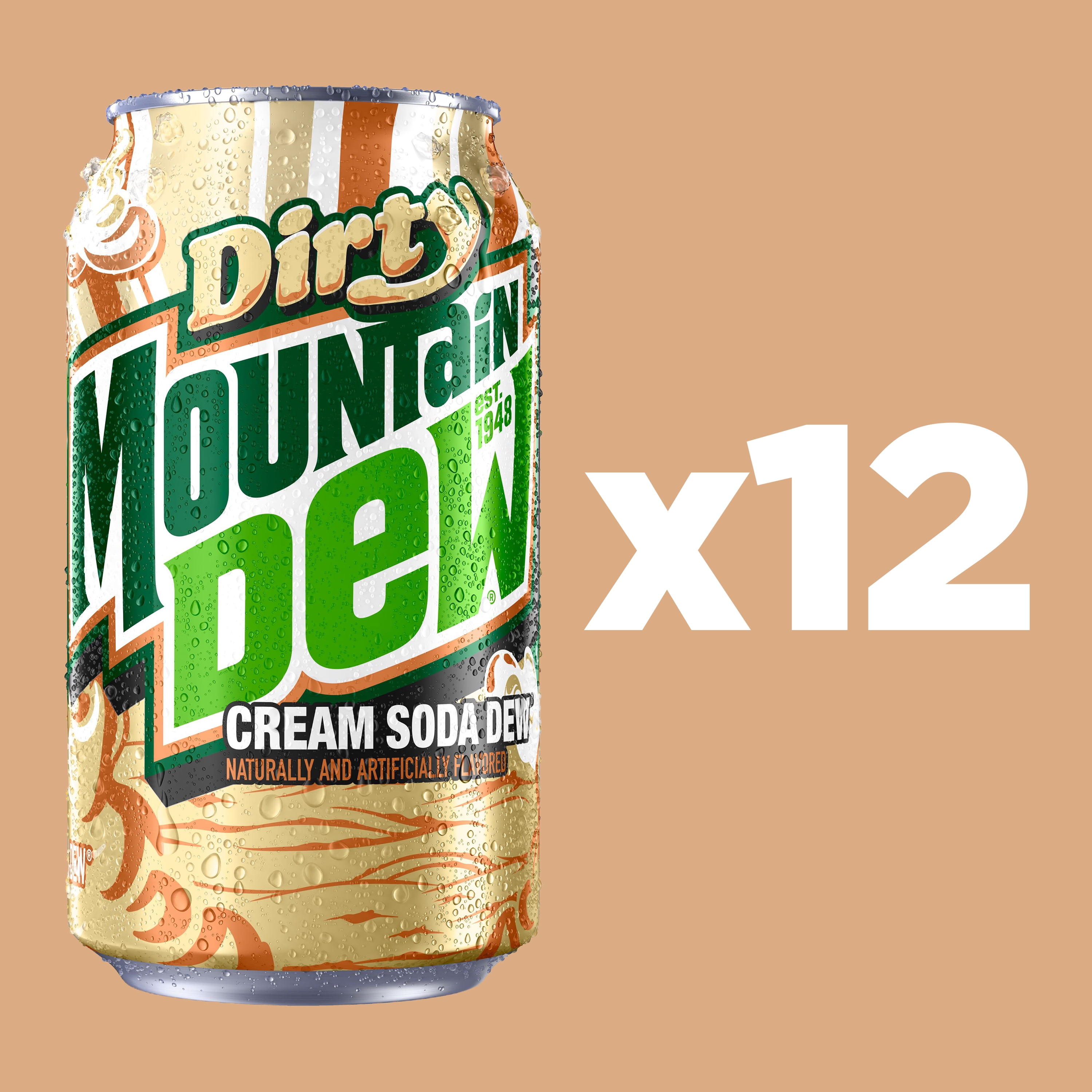 Mountain Dew Dirty Dew Cream Soda 12 fl oz 12 pack Cans