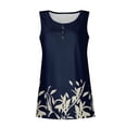 thumbnail image 4 of KSCYKKKD Tank Top for Women,Women Casual Sleeveless Tank Tops,Crew Neck Pullover Tank Tops Shirt,Floral Loose Fit Shirt Tees,Navy,M, 4 of 7