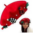 thumbnail image 6 of Cute Christmas Beret Christmas Warm Bow Beret Christmas Warm Bow Beret Christmas Decorations for Home Deals Of The Day Clearance, 6 of 8