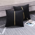thumbnail image 4 of Christmas Green Velvet Throw Pillow Covers 22x22 Pack of 2 with Gold Leather Forest Green Decorative Couch Pillowcase Luxury Modern Pillow Cover for Living Room Bedroom Sofa Cushion Bed, 4 of 6