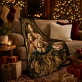 thumbnail image 3 of Four Adorable Brown Poodle Puppies Oil Painting autumn celebration, Warm Flannel Blanket for Living Room and Bedroom, Cozy Pet Portrait Pattern, Dog Lovers autumn celebration Gift, 3 of 7