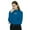 Blue, variant on Mock Neck Tops for Women Long Sleeve T Shirts Cut Out Ribbed Turtleneck Stretchy