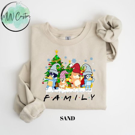 Bluey Family Christmas Sweatshirt, Matching Christmas Family Shirt, Cute Bluey Family Xmas Shirt, Bluey Christmas Group Shirts, Xmas Gift