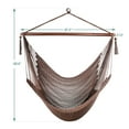 thumbnail image 6 of Bathonly Caribbean Hammock Swing Chair with Wood Bar, for Outdoor, Indoor, Max 330 lbs, Dark Brown, 6 of 9