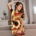 thumbnail image 3 of Lsque orange lightning Pattern Nightgowns for Women Sleep Shirts Short Sleeve Nightshirt Pullover Nightdress Soft Sleepwear Relaxed Fit Nightdress, 3 of 6