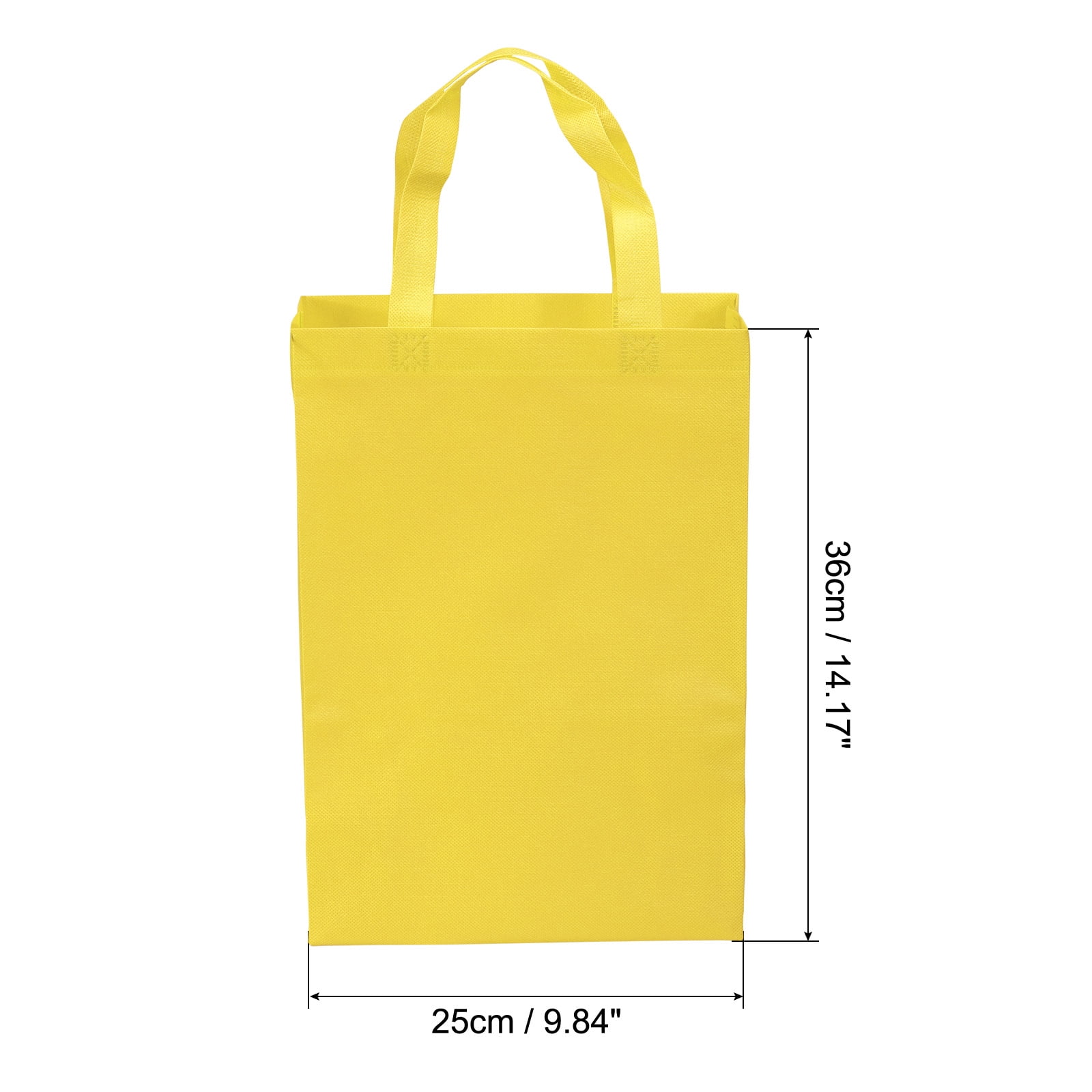 Unique Bargains Vertical Style Non-Woven Grocery Tote Bag Yellow