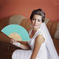 thumbnail image 5 of Unique Bargains 1 Pc Portable DIY 7-Inch Blank Folding Fan for Masquerade Bamboom Paper Light Blue, 5 of 5