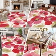 thumbnail image 5 of Non-Slip Rug Pad Rugs Watercolor Red Flower Petals on White Rectangle Area Rugs 5x7Ft Soft Carpet Pads for Living Room Kids Room, Garden Green Leaf, 5 of 9