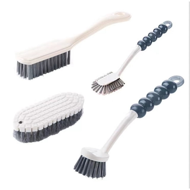 Juego de cepillos de limpieza multiusos, 4 piezas, juego de fregado, empuñaduras, cepillo para platos, cepillo para esquinas, cepillo de limpieza para Kithchen, baño, tocador