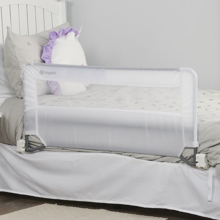 Regalo Swing Down Bed Rail Guard, 43 inches, White photo 2