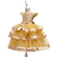 thumbnail image 3 of 5T, Girl yellow ruffle dress for wedding, pageant, graduation, birthday, new year and Eid ages 5 years old., 3 of 3