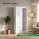 thumbnail image 5 of Closet Armario Blanco de Madera con 3 Puertas y Cajones Organización Almacenamiento de Ropa Minimalista Basic Hogar, 5 of 8