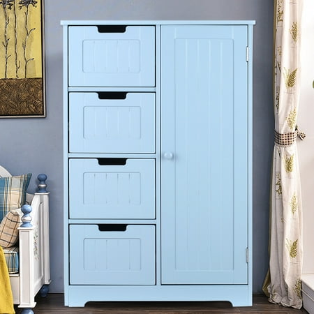 Ikayaa Modern Shelved Floor Cabinet With Door Drawers Bedroom Ikayaa Modern Shelved Floor Cabinet With Door Drawers Bedroom Storage Organizer Furniture White Blue