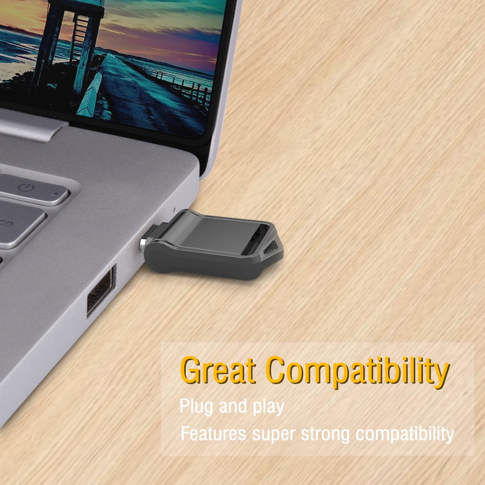 KOOTION 128GB USB 3.0 Type C Flash Drive Dual Port Thumb Drive Mini Pen Drive On the Go OTG Metal Jump Drive Memory Stick, Silver
