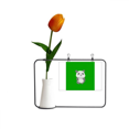 thumbnail image 1 of Oso panda Tarjeta de jarrón artificial de tulipanes, 1 of 3