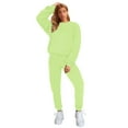 thumbnail image 2 of Innerwin Ensemble Deux Pièces avec Cordon de Serrage pour Femmes, Ensemble de Jogging, Survêtement à Manches Longues, Pied Resserré, Vert Fluorescent 5TG, 2 of 6