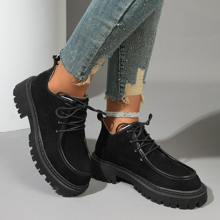 

YOUSNH Round Head Snow Boots Velvet Thick Bottom Cotton Boots Casual Short Boots Shoes Woman 2024 Trend Black 9