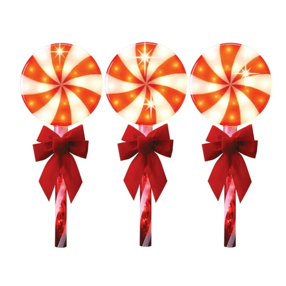 GE StayBright Random Sparkle 96 LED Lollipop Pathway Set Warm White 3-Count
