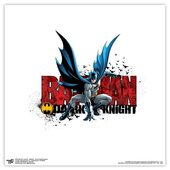 Gallery Pops DC Comics Batman - Dark Knight Graphic Wall Art, Unframed Version, 12" x 12"