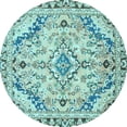 thumbnail image 1 of Ahgly Company Indoor Round Abstract Light Blue Modern Area Rugs, 8' Round, 1 of 4